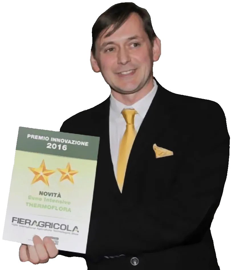 Vitaliy Nosulya con il Premio Innovazione 2016 di Fieragricola